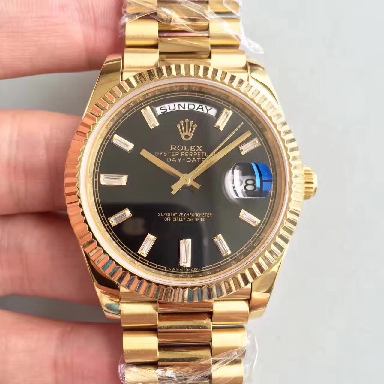 EW공장 롤렉스 데이데이트2 옐로우골드 블랙 텐포인트 다이얼 Rolex Day-Date II YG Black 10Point Dial