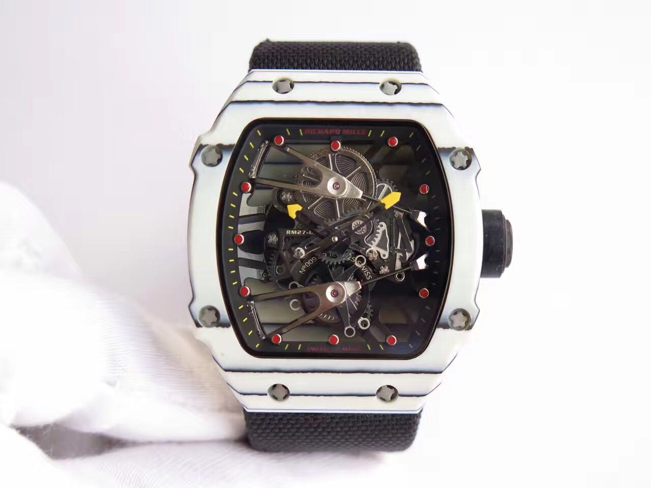 KL공장 리차드밀 RM027 라파엘 나달 RM027-02 Rafael Nadal White Forge Carbon Bezel Skeleton Dial