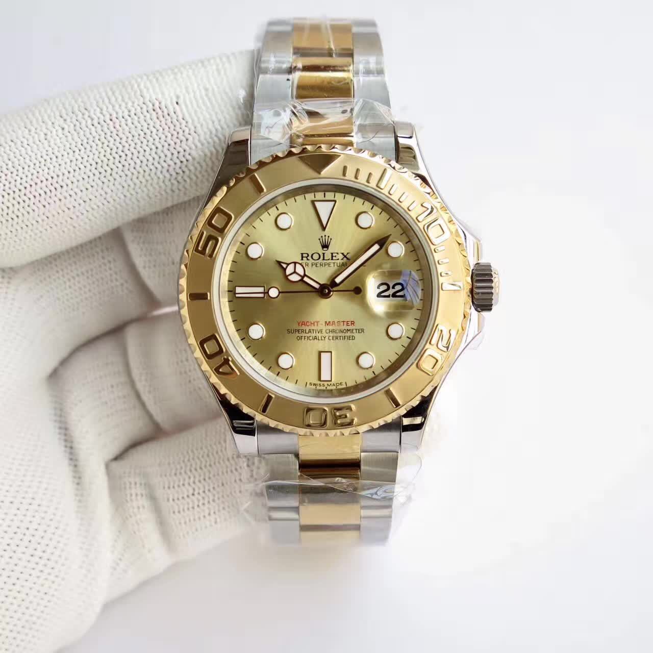 JF 롤렉스 요트마스터 콤비 골드판 116622 Rolex Yacht Master YG Combi Gold Dial