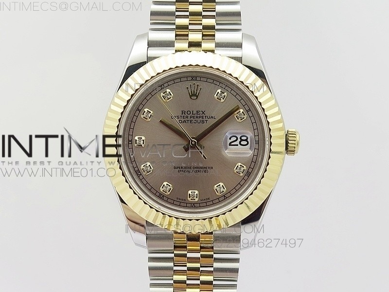 BP공장 V2 롤렉스 데이저스트2 콤비 연갈색다이얼 텐포인트인덱스 Rolex DateJust2 SS&YG Light Brown Dial 10Point Index 신형브레스렛