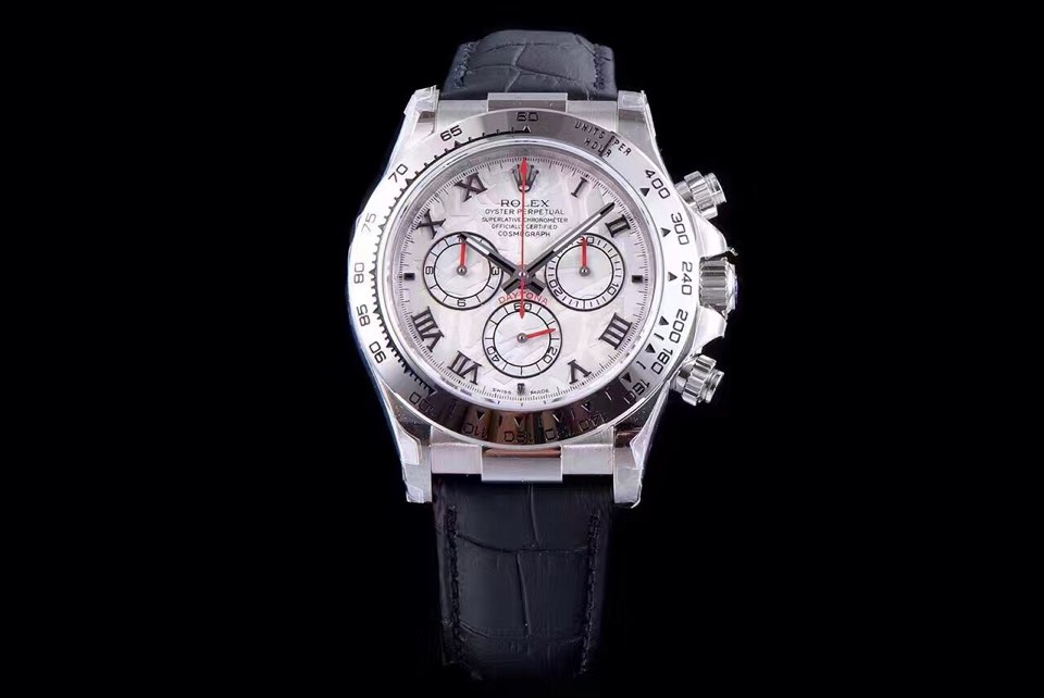 JH공장 롤렉스 데이토나 스틸 운석 다이얼 Rolex Daytona SS Meteorite Dial 블랙 가죽줄