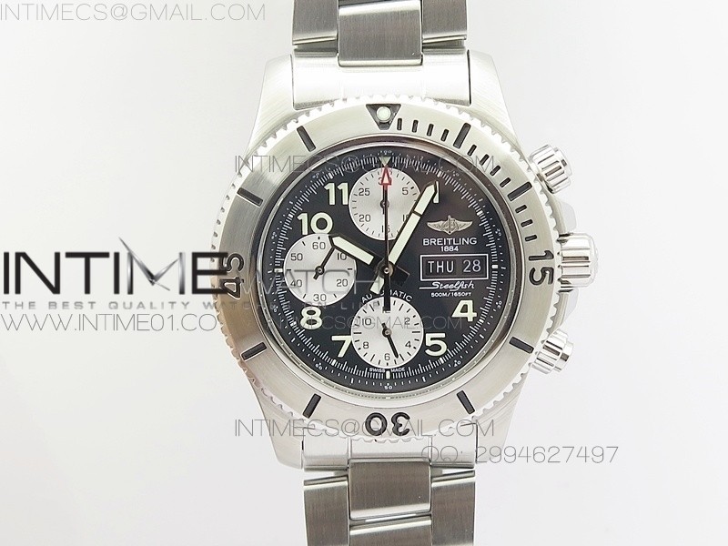 무명공장 브라이틀링 스틸피쉬 크로노그래프 스틸 블랙다이얼 Breitling Steelfish Chronograph SS/Black Dial 브레이슬릿