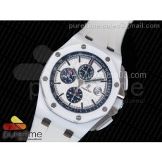 JF 오데마피게 로얄오크오프쇼어 크로노44 26400SO 풀세라믹 화이트러버스트랩 Royal Oak Offshore 44mm Updated White Ceramic A3126 V2