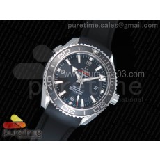 OM공장 오메가 씨마스터600 45mm 블랙다이얼 실버인덱스 블랙베젤 러버스트랩 Planet Ocean Professional Ceramic Bezel 45mm  Rubber Strap A8500 (Black Balance Wheel)