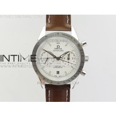 OM공장 오메가 스피드마스터57 스틸 화이트다이얼 브라운가죽스트랩 SPEEDMASTER '57 CO-AXIAL WHITE DIAL SILVER MARKERS ON BROWN LEATHER STRAP A9300 (FREE THE LEATHER STRAP)