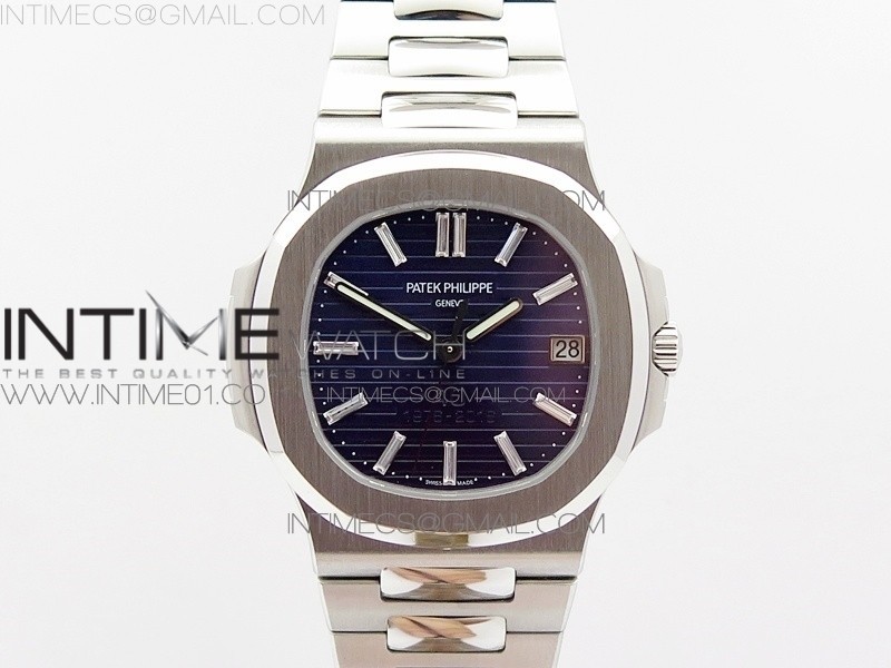 PF 노틸러스 점보 5711 40주년기념 한정판 NAUTILUS JUMBO 5711 40TH PF 1:1 BEST EDITION BLUE TEXTURED DIAL ON SS BRACELET A324 CLONE