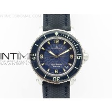 ZF 블랑팡 피프티패덤즈 청판 FIFTY FATHOMS  SS Blue DIAL ON SAIL-CANVAS STRAP A2836