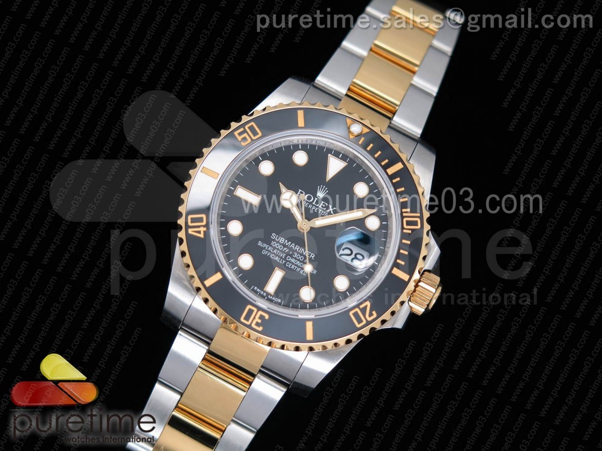 VR MAX 롤렉스 서브마리너 흑색콤비 포금 Submariner 116613 LN YG Wrapped Bezel Black Dial on SS/YG Bracelet A2836