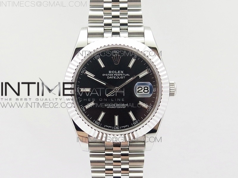 BP 롤렉스 데이저스트 41 스틸 블랙다이얼 바인덱스 V2 DATEJUST II 41MM BLACK DIAL SUPERLUMED SMALL STICKS MAKERS ON NEW VERSION JUBILEE BRACELET