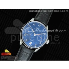 ZF공장 V5 IWC 포르투기저500710 세븐데이즈 부엉이 스틸 블루다이얼 Portuguese Real PR IW500710 Blue Dial on Black Leather Strap A52010