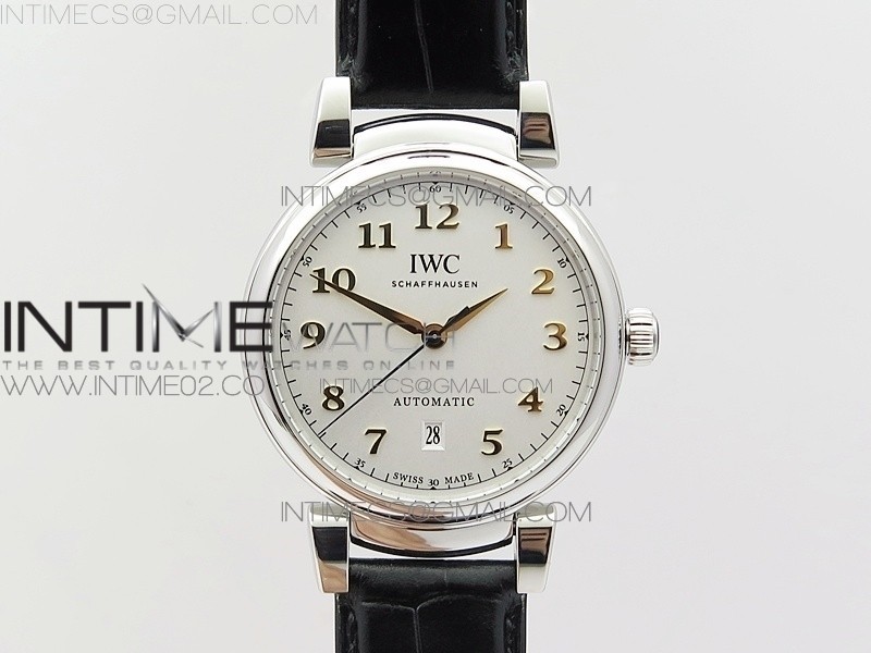 MK공장 IWC 다 빈치 스틸 화이트다이얼 골드인덱스 DA VINCI IW356601 SS WHITE DIAL SS A2892 ON BLACK LEATHER STRAP