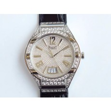 MK 피아제 폴로 스틸 풀 다이아몬드 800P 블랙가죽스트랩 PIAGET POLO SS DIAMONDS DIAL/BEZEL BLACK LEATHER STRAP MIYOTA9015 TO 800P