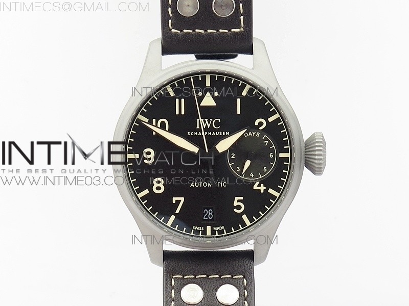 YL공장 IWC 빅파일럿 헤리티지 새틴폴리시드 가죽스트랩 BIG PILOT IW510301 SATIN-POLISHED SS BLACK DIAL ON BLACK LEATHER STRAP A521111