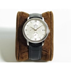 TW공장 오메가 드빌 프레스티지 파워리저브 스틸 실버다이얼 가죽스트랩 DE VILLE PRESTIGE REAL POWER RESERVE SS SILVER DIAL ON BROWN LEATHER A2824