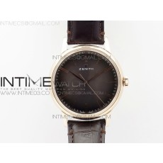 CY공장 제니스 엘리트 로즈골드금장 브라운다이얼 가죽스트랩 ELITE RG BROWN DIAL ON BROWN LEATHER STRAP MIYOTA 9015 TO ELITE 6150