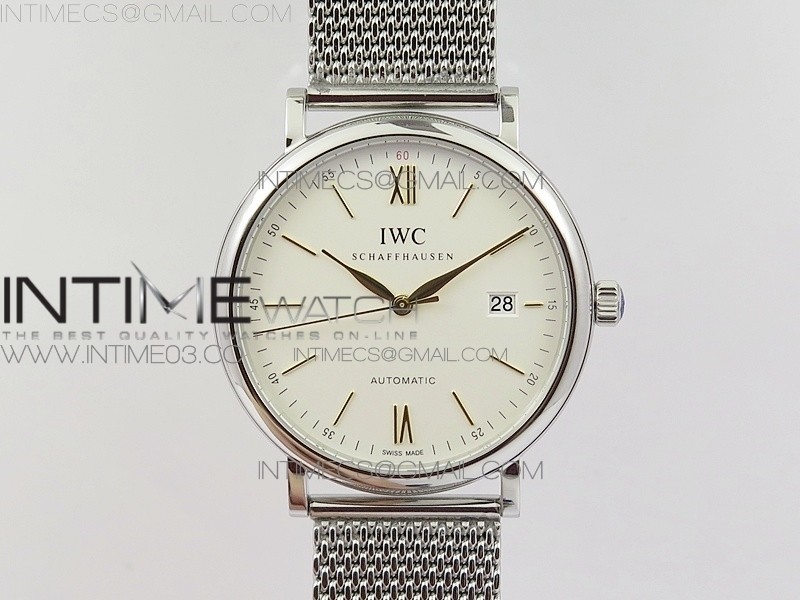 MK공장 V3 IWC 포르토피노 IW356501 스틸 화이트다이얼 골드인덱스 브레이슬릿 PORTOFINO IW356501 SS WHITE DIAL GOLD MARKERS ON SS BRACELET MIYOTA 9015