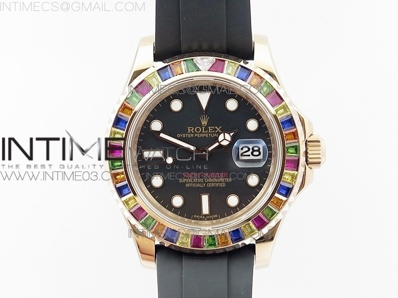 GM공장 롤렉스 요트마스터40 116695SATS 904L케이스 블랙러버스트랩 Yacht-Master 40 116695SATS 904L Case on Black Rubber Strap