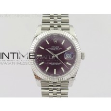 RE공장 V2 롤렉스 데이저스트 41 스틸 퍼플바다이얼 브레이슬릿 DATEJUST 126334 SS PURPLE DIAL STICK MARKERS ON NEW VERSION JUBILEE BRACELET A3235