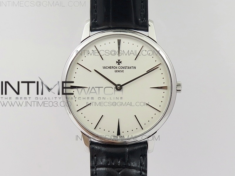 MK공장 바쉐론콘스탄틴 패트리모니 스틸 화이트다이얼 가죽스트랩 PATRIMONY 81180 SS WHITE DIAL ON BLACK LEATHER MIYOTA 9039