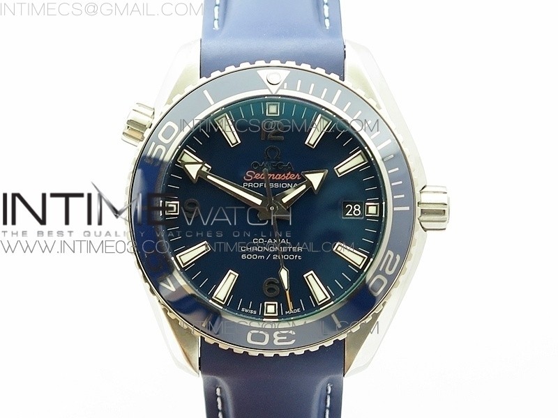 BP공장 오메가 씨마스터 플래닛오션 스틸 블루다이얼 블루베젤 티타늄 PLANET OCEAN 42MM TITANIUM BLUE DIAL ON BLUE RUBBER STRAP A8500