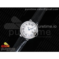 AF공장 까르띠에 발롱블루 33MM 스틸 블랙크로커다일스트랩 Ballon Bleu 33mm SS White Textured Dial on Black Crocodile Strap Jap Quartz