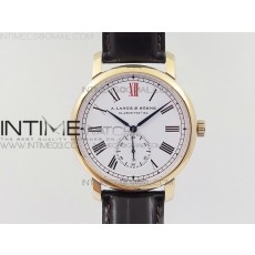 MK공장 아랑에운트죄네 클래식 레귤레이터 로즈골드금장 화이트로만다이얼 가죽스트랩 CLASSIC REGULATOR RG WHITE DIAL ROMAN MARKERS(RED) SEC@6 ON BLACK LEATHER STRAP A74789