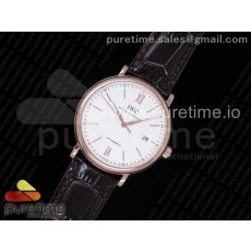 98K공장 IWC 포르토피노 로즈골드금장 화이트다이얼 브라운가죽스트랩 IWC Portofino Automatic RG White Dial on Brown Leather Strap A2892