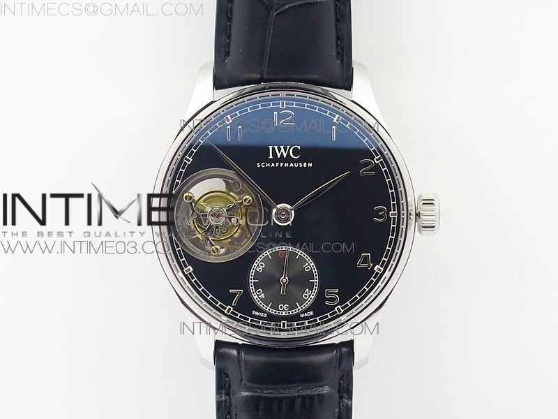 ZF공장 IWC 포르투기저 투어빌론 IW5463 스틸 블랙다이얼 가죽스트랩 IWC PORTUGUESE TOURBILLON IW5463 SS BLACK DIAL ON BLACK LEATHER STRAP