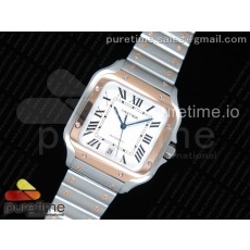 BV공장 까르띠에 산토스 2018 라지 로즈골드콤비 스마트링크브레이슬릿 Santos de Cartier 40mm 2018 RG Bezel White Dial on SS SmartLinks Bracelet MIYOTA 9019