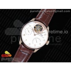 ZF공장 IWC 포르투기저 투어빌론 로즈골드금장 화이트다이얼 가죽스트랩 IWC Portuguese Tourbillon IW5046 RG White Dial on Brown Leather Strap