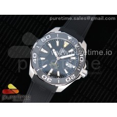 OX공장 태그호이어 아쿠아레이서 칼리버5 43MM 스틸 블랙다이얼 블랙베젤 블랙러버스트랩 Aquaracer Calibre 5 SS 43mmCeramic Bezel Black Dial 