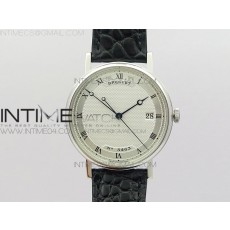 MK공장 V2 브레게 클래식 오토 5177 스틸 화이트다이얼 가죽스트랩 CLASSIQUE AUTO 5177 SS 3643  WHITE DIAL NUMERAL MARKERS ON BLACK LEATHER STRAP MIYOTA 9015