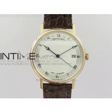 MK공장 V2 브레게 클래식 오토 5177 로즈골드 금통 화이트다이얼 가죽스트랩 CLASSIQUE AUTO 5177 RG 3463  WHITE DIAL NUMERAL MARKERS ON BROWN LEATHER A777Q