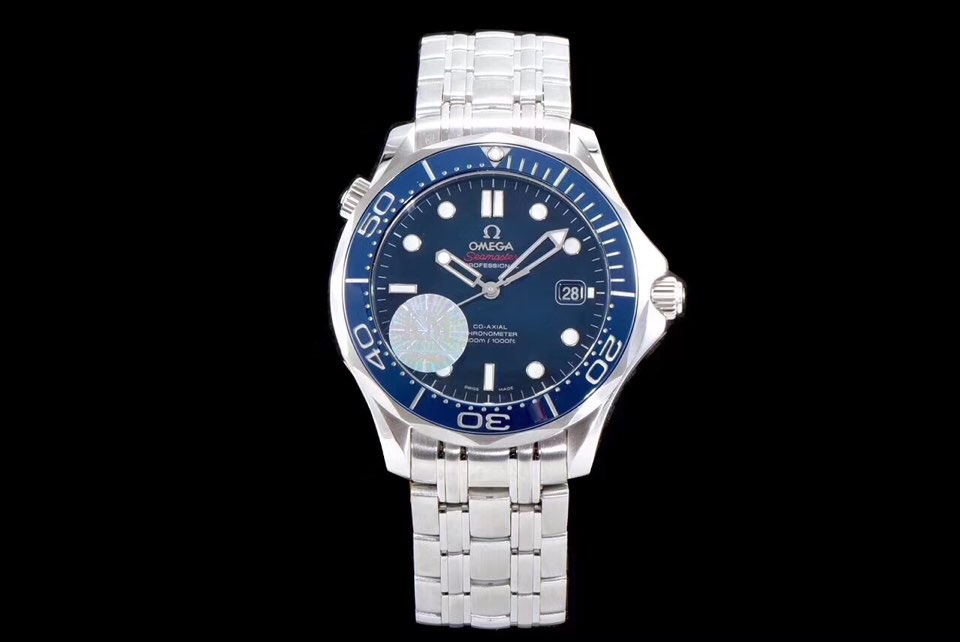 KM공장 오메가 씨마스터 다이버300 스틸 블루 브레이슬릿 Seamaster 300M Chronometer SS Blue on SS Bracelet