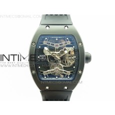 EUR공장 리차드밀 RM027 티타늄DLC코팅 리얼투어빌론 러버스트랩 RM027 TITANIUM DLC REAL TOURBILLON SKELETON SKULL DIAL ON BLACK RUBBER STRAP