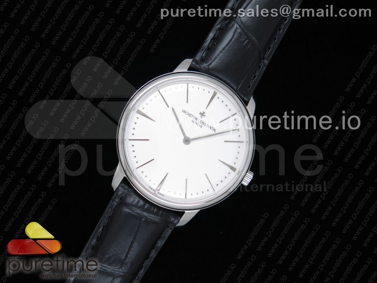 KZ공장 바쉐론콘스탄틴 패트리모니 스틸 화이트다이얼 가죽스트랩 Patrimony Calatrava SS White Dial on Black Leather Strap MIYOTA 9015