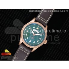 XF공장 UTC 스핏파이어 에디션 브론즈케이스 그린다이얼 가죽스트랩 IWC UTC Spitfire Edition “MJ271” Bronze IW327101 Green Dial on Brown Leather Strap A2836