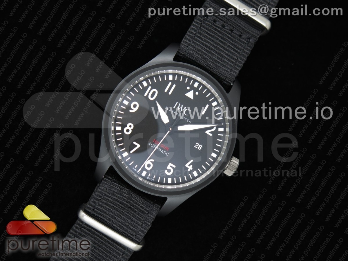 M+F공장 IWC 탑건 세라믹 블랙다이얼 블랙나일론스트랩 Top Gun IW326901 Ceramic Black Dial on Black Nylon Strap A2892