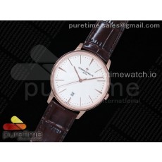 FK공장 바쉐론콘스탄틴 패트리모니 로즈골드 금통 화이트다이얼 가죽스트랩 Patrimony Date RG White Dial on Brown Leather Strap MIYOTA 9015