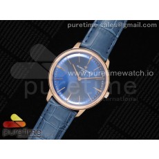 KZ공장 패트리모니 칼라트라바 로즈골드 금통 블루다이얼 블루가죽스트랩 Patrimony Calatrava RG Blue Dial on Blue Leather Strap MIYOTA 9015