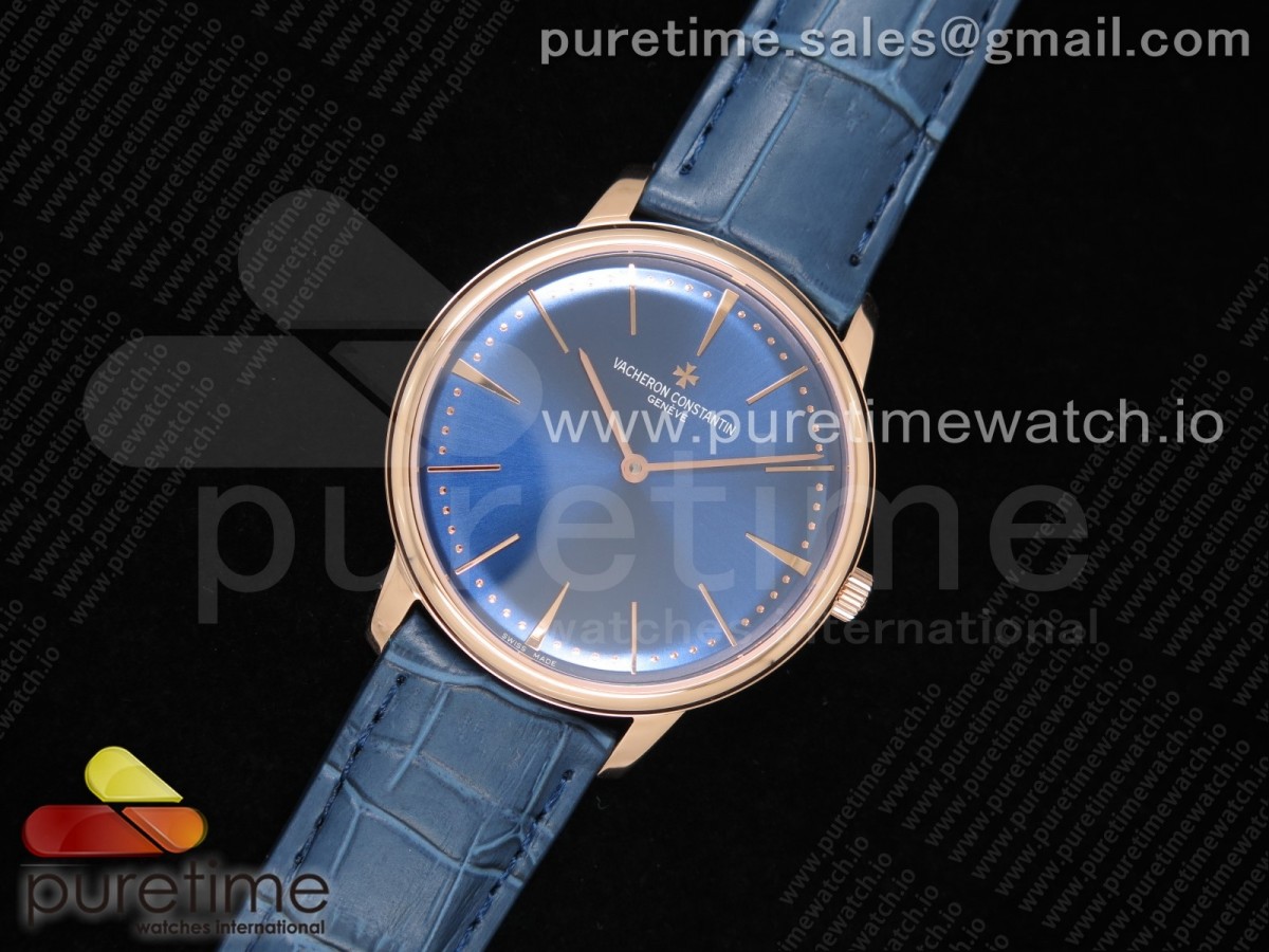 KZ공장 패트리모니 칼라트라바 로즈골드 금통 블루다이얼 블루가죽스트랩 Patrimony Calatrava RG Blue Dial on Blue Leather Strap MIYOTA 9015