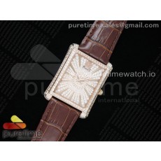 OX공장 피아제 엠퍼라도 로즈골드 금통 풀다이아몬드 파베 가죽스트랩 Piaget Emperador Diamonds Watch RG on Brown Leather Strap MIYOTA 9015