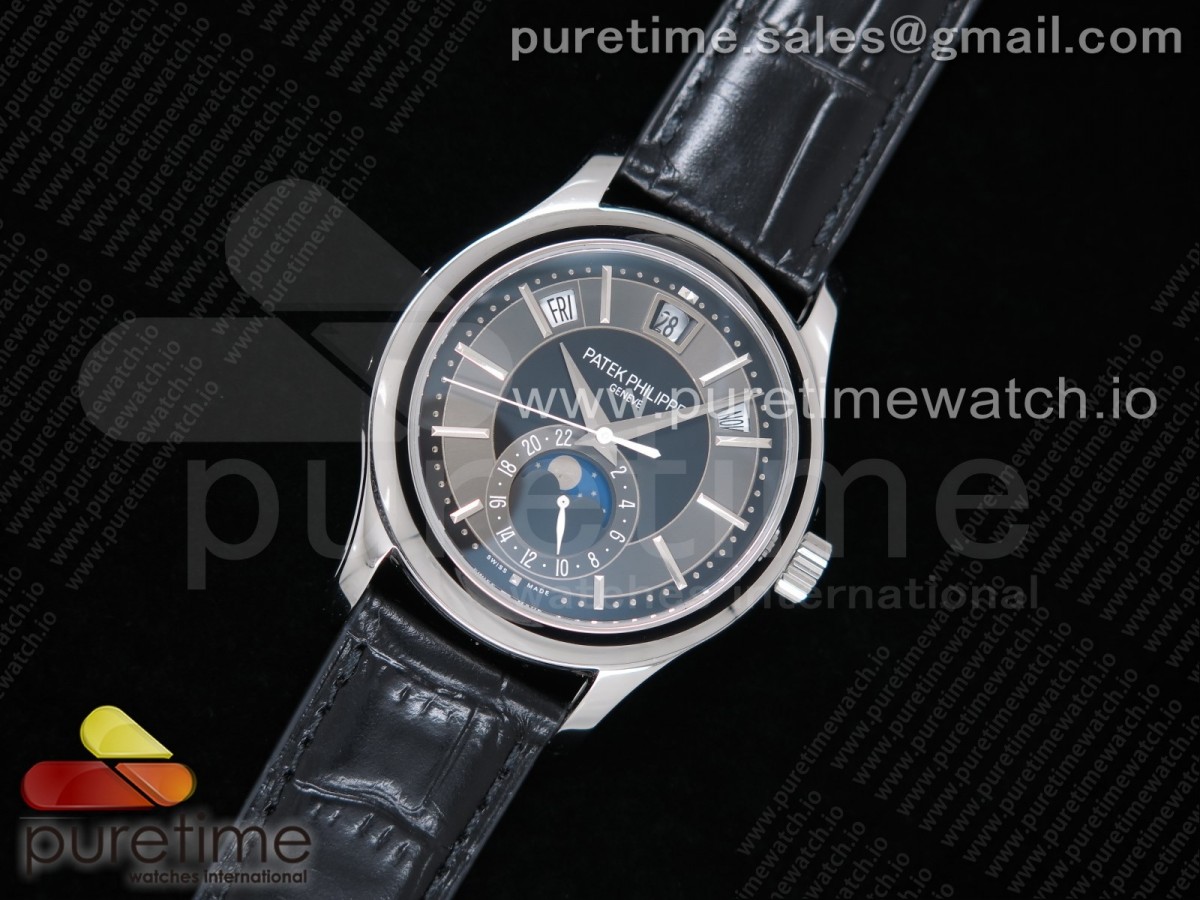 GR공장 파텍필립 애뉴얼 캘린더 그레이다이얼 가죽스트랩 Annual Calendar 5205G Gray Dial on Black Leather Strap A324