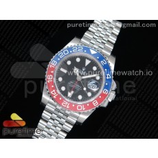 GM공장 롤렉스 GMT마스터2 블루앤레드 블랙다이얼 쥬빌레브레이슬릿 GMT Master II 126710 BLRO Real Ceramic 904L SS on Bracelet A3285 (Correct Hand Stack)