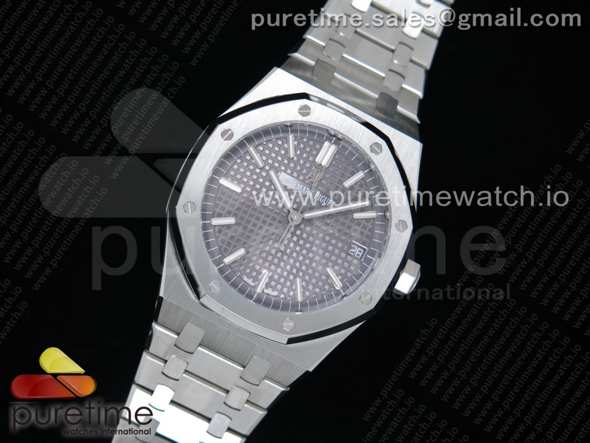 OM공장 오데마피게 로얄오크 41MM 그레이다이얼 브레이슬릿 Royal Oak 41mm 15500 SS Gray Textured Dial on SS Bracelet MIYOTA 9015