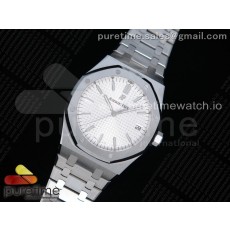 OM공장 오데마피게 로얄오크 41MM 화이트다이얼 브레이슬릿 Royal Oak 41mm 15500 SS White Textured Dial on SS Bracelet MIYOTA 9015