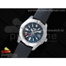 OX공장 브라이틀링 어벤져 GMT 블랙다이얼 러버스트랩 Avenger GMT SS Black Dial Stick Markers on Black Rubber Strap A2836