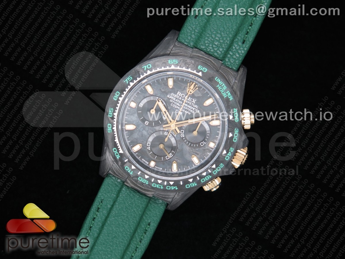 롤렉스 데이토나 카본 블랙다이얼 나일론 스트랩 Daytona DIW Carbon Case and Bezel Black Dial on Green Nylon Strap A7750