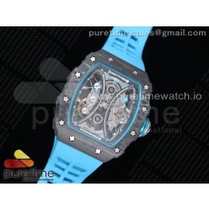 V9공장 리차드밀 RM53-01 뚜르비용 카본 스켈레톤다이얼 러버스트랩 RM 53-01 Real Tourbillon Pablo Mac Donough on Blue Rubber Strap