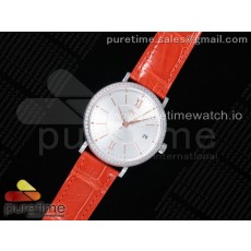 MF공장 포르토피노 37MM 실버다이얼 악어스트랩 Portofino Automatic 37 SS Silver Dial RG Markers on Orange Crocodile Strap A35111